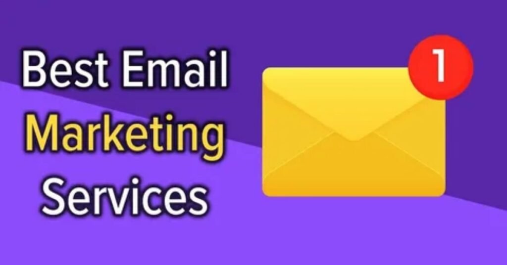 A digital illustration explaining email marketing services including automation, segmentation, and campaign strategy.